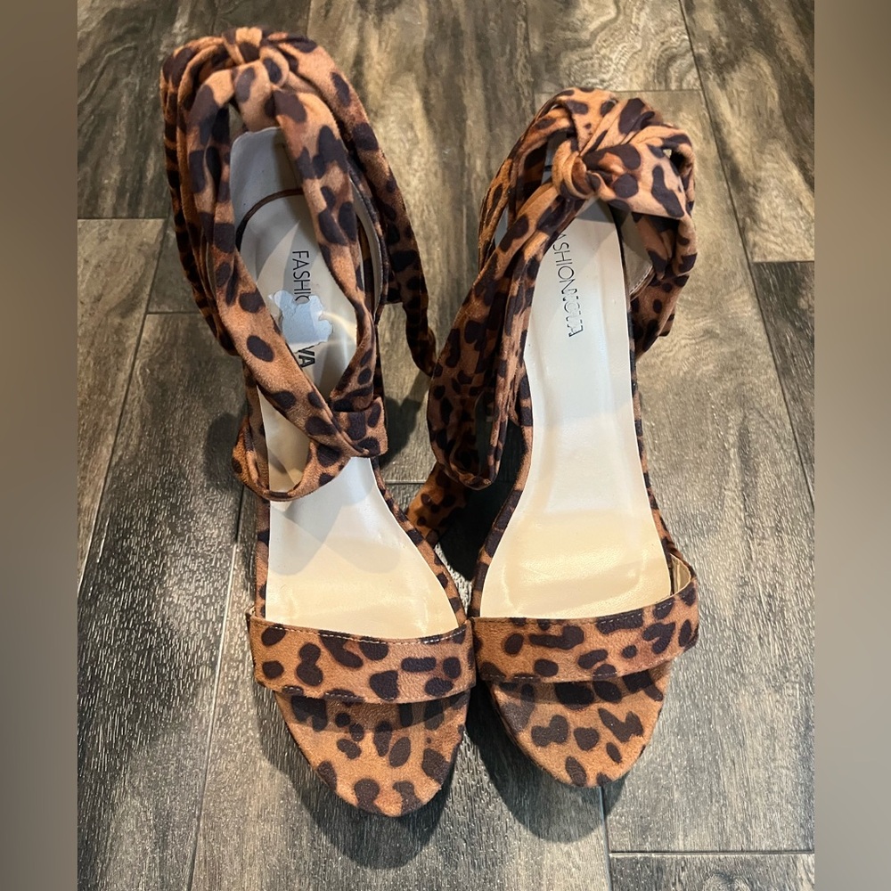 Fashion Nova Brown Leopard Heels - Picture 2 of 5